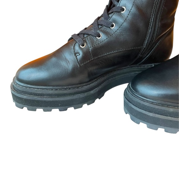 Schutz Moly Tall Combat Military Boots Black Leather Size 8.5 B Free People - Picture 3 of 14